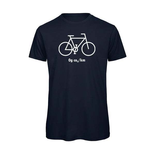 Humorvolles Fahrrad-T-Shirt „0 g CO₂/km“ – Öko und stylisch