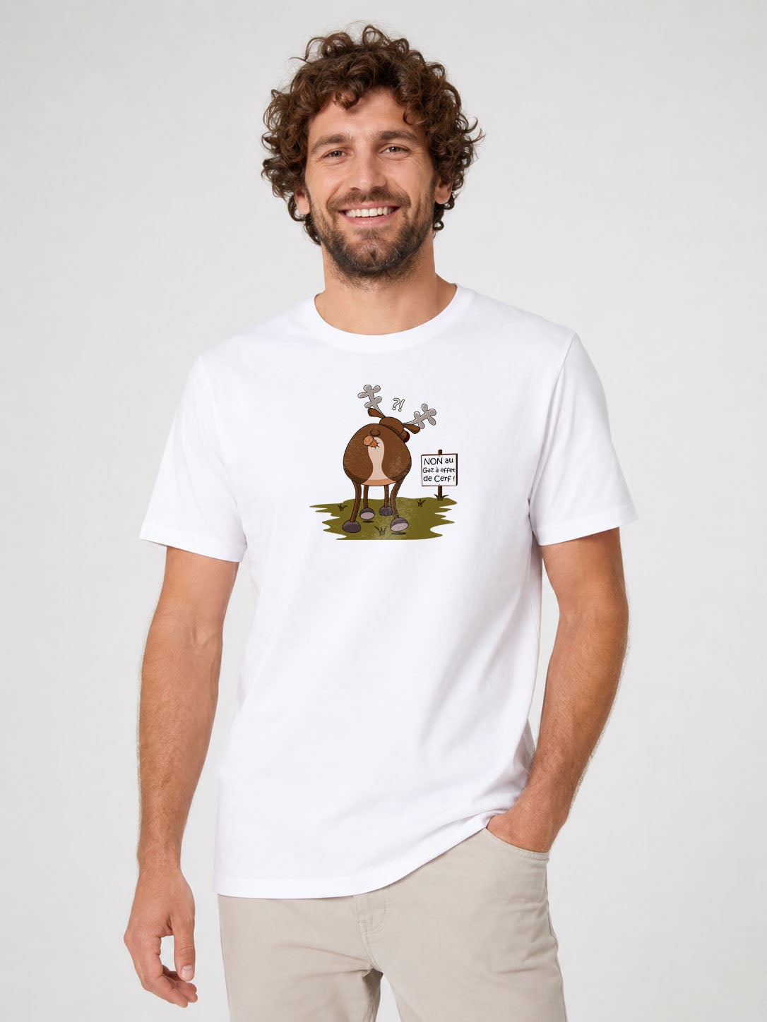 T-shirt original homme - Gaz à effet de cerf -