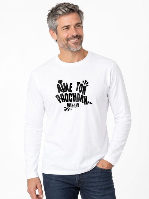 Liebe deinen Nächsten! Originelles Langarm-T-Shirt 190G