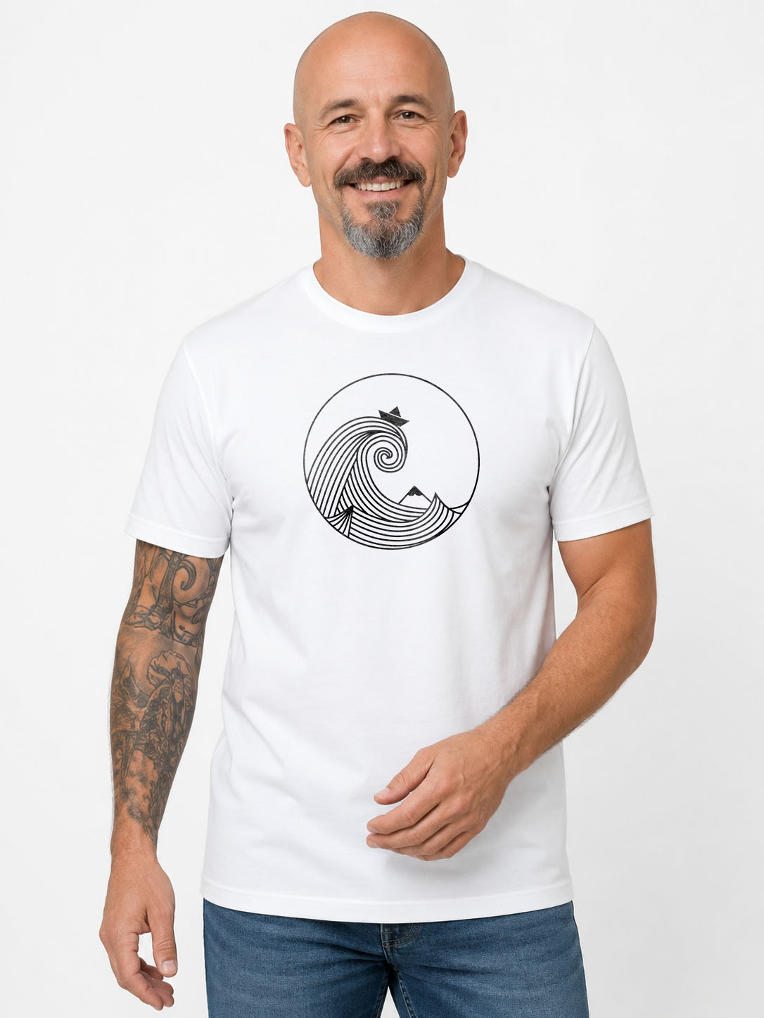 Original-T-Shirt – Origami an der Kanagawa