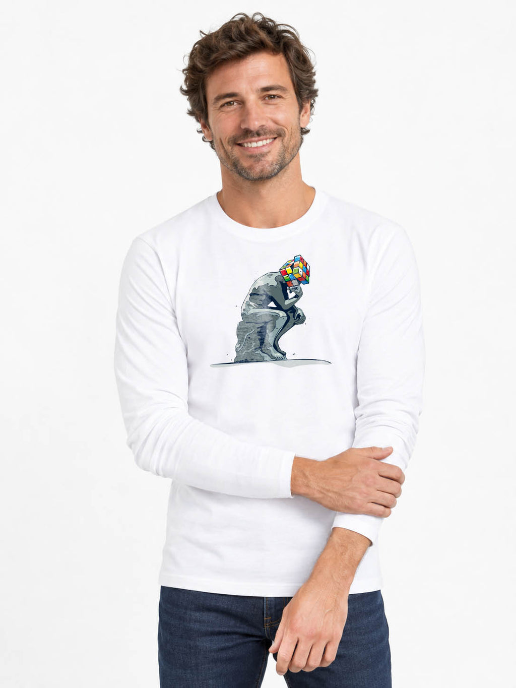 Nachdenke... - Langarmshirt 190g