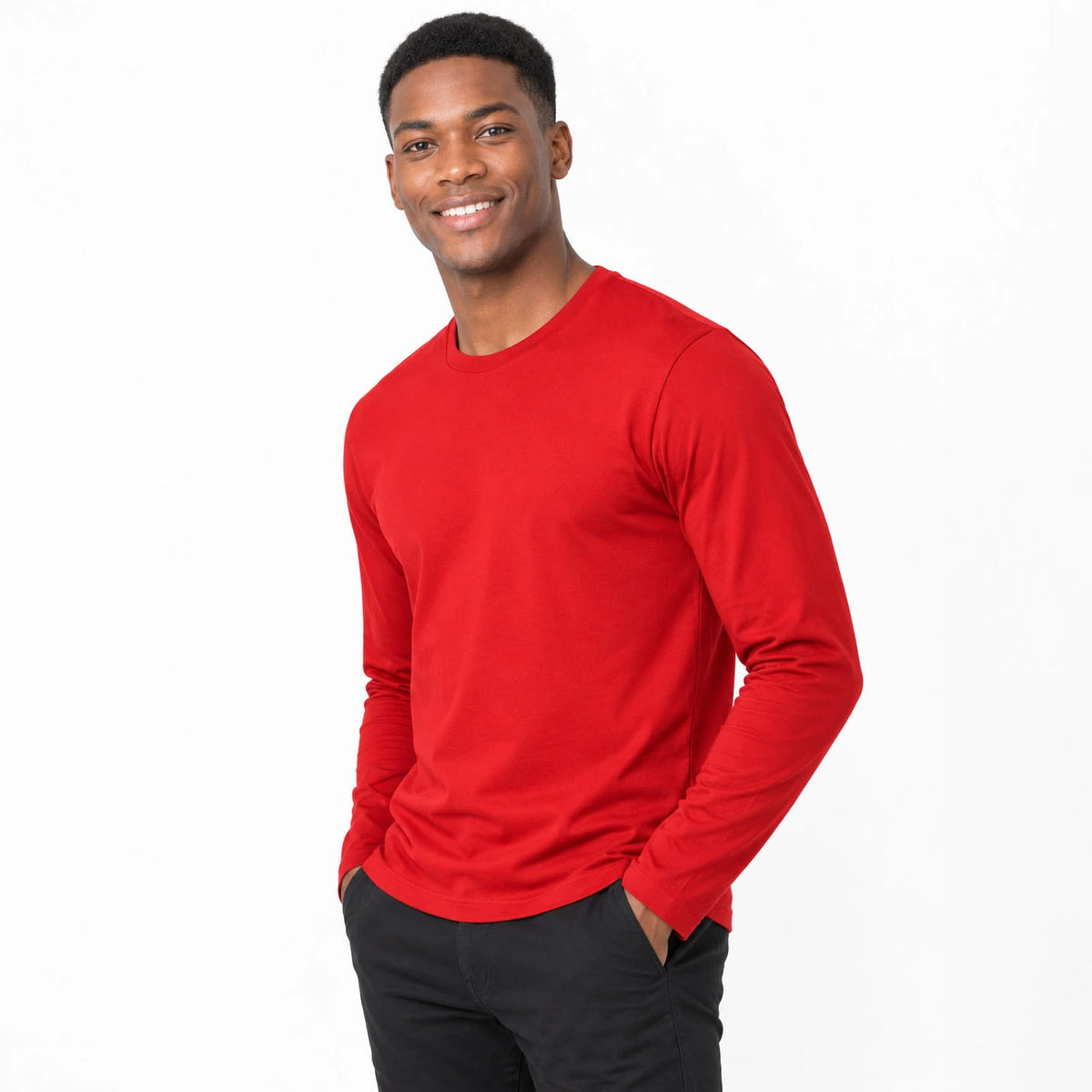 T-shirt homme manches longues col rond 190 gr