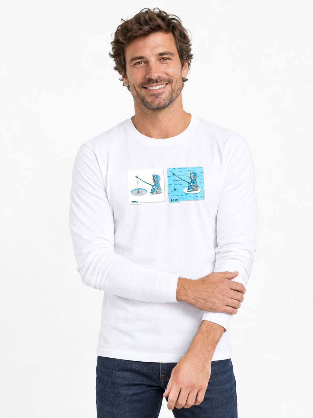 Fishing in Arctic - Langarm-T-Shirt 190g