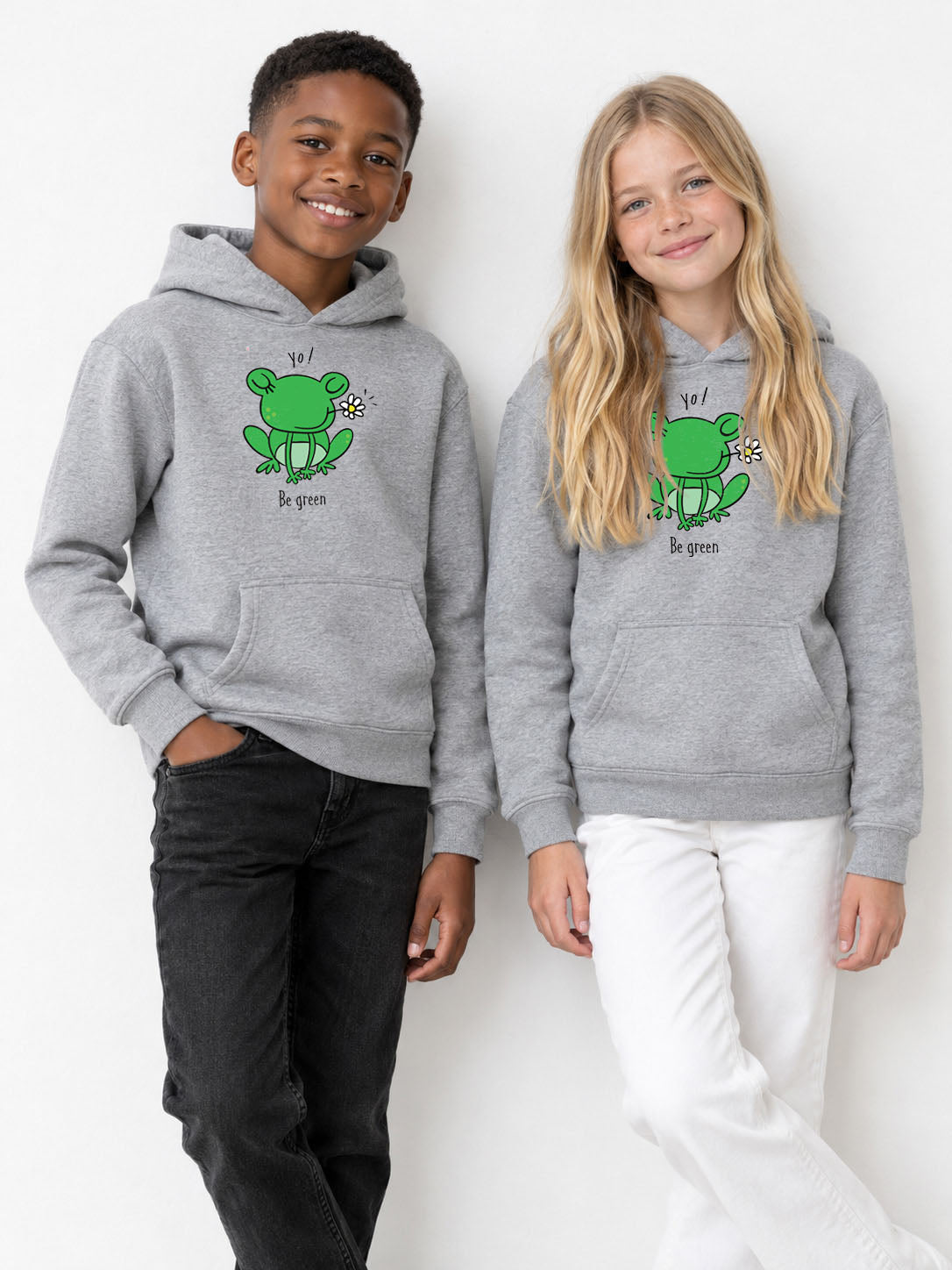 Kinder-Kapuzenpullover Be Green