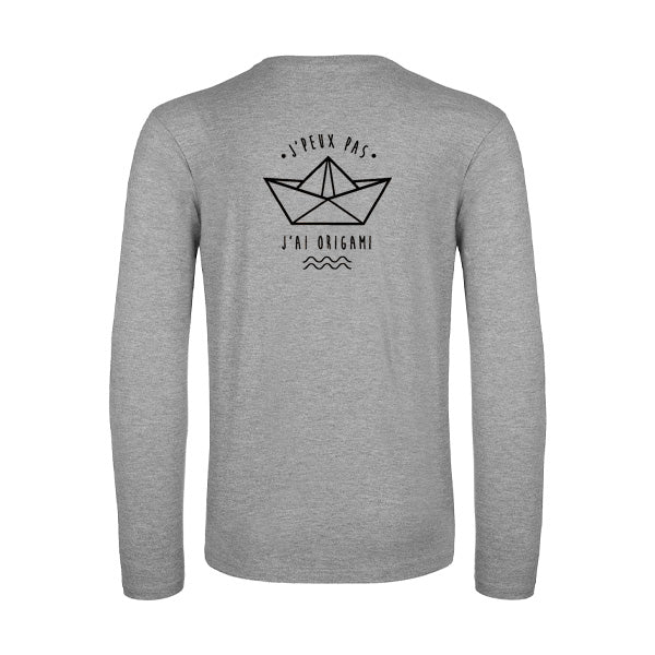 Originelles Langarm-T-Shirt für Herren – Ich kann nicht, ich muss Origami machen