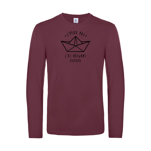 Originelles Langarm-T-Shirt für Herren – Ich kann nicht, ich muss Origami machen