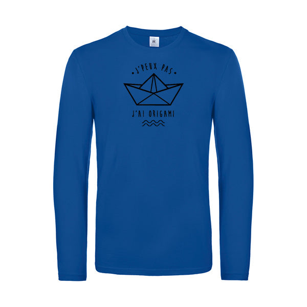 Originelles Langarm-T-Shirt für Herren – Ich kann nicht, ich muss Origami machen