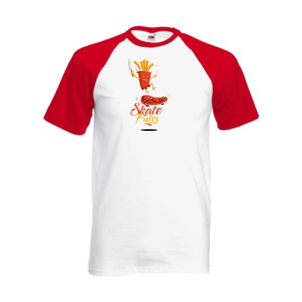 T-shirt fruit of the loom baseball  couleur White/Red