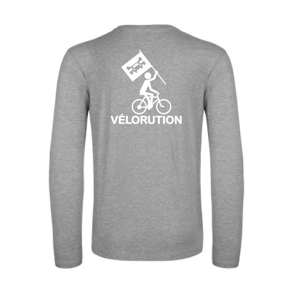 velorution - t shirt- manches- longues- original- humour- Sport Grey impression Dos