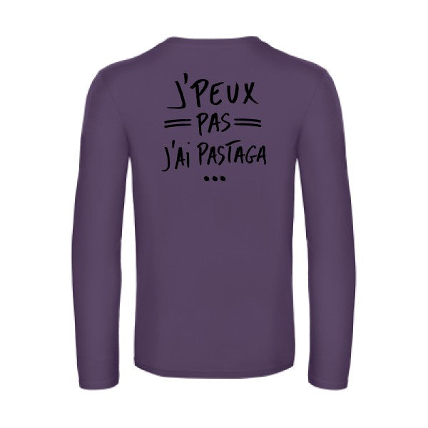 j peux pas j ai pastaga - t shirt- manches- longues- original- humour- Urban Purple impression Dos