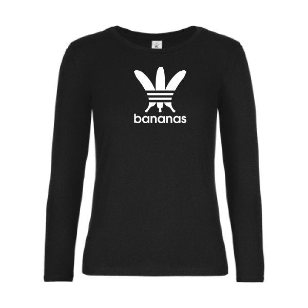 t-shirt lsl femme bananas Black flex blanc