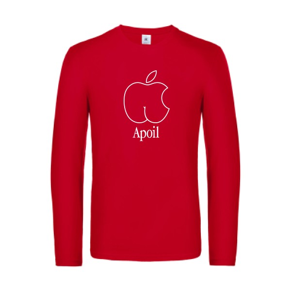 apoil - t shirt- manches- longues- original- humour- Red impression Face
