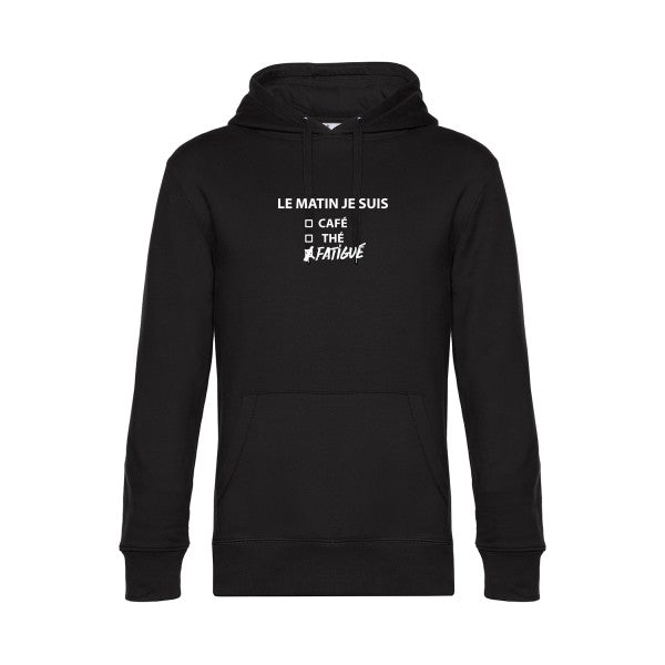 Le-matin-je-suis... sweat shirt original Black flex Blanc impression Face