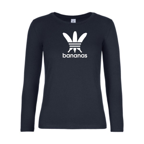 t-shirt lsl femme bananas Navy flex blanc