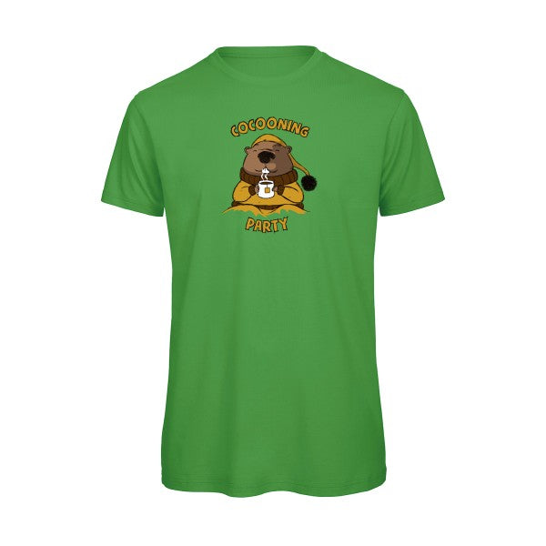 T-shirt humour original Cocooning T Shirt couleur Real Green