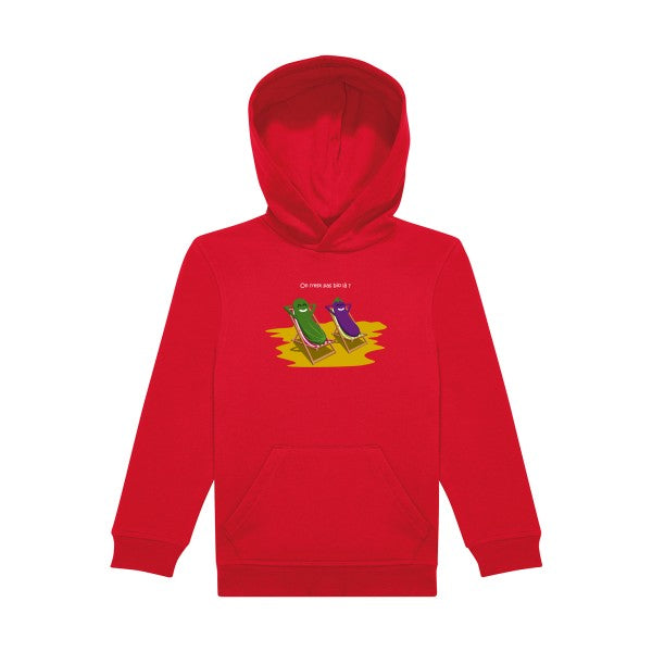 sweat capuche enfant Red On-n-est-pas-bio-la-?