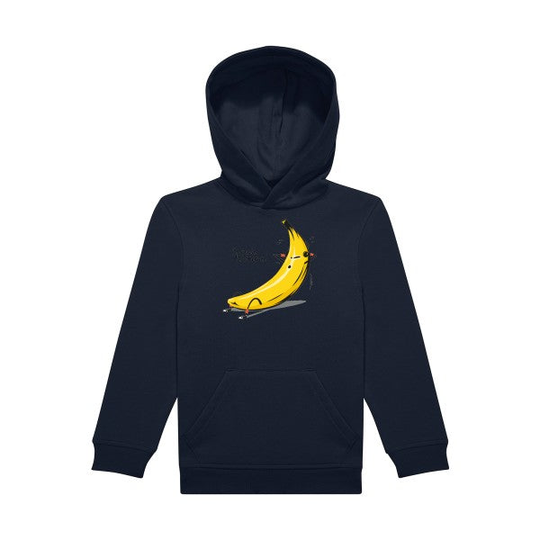sweat capuche enfant Navy- Je-garde-la-banane-!