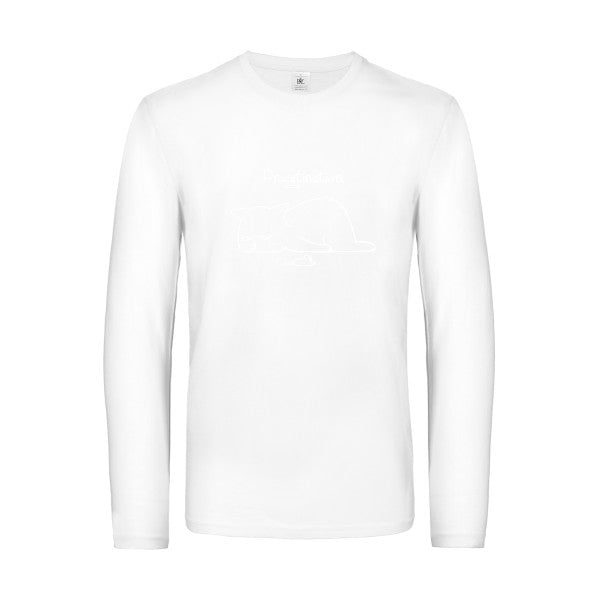 procatination - t shirt- manches- longues- original- humour- White impression Face