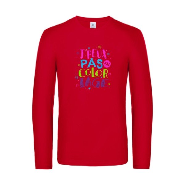 j-peux-pas-j-ai-coloriage-t-shirt-manches-longues-original-humour -Red