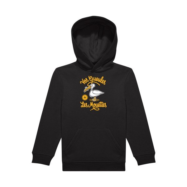 sweat capuche enfant Black Vos-gueules-les-mouettes