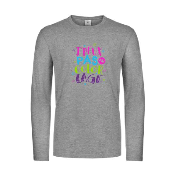 j-peux-pas-j-ai-coloriage-t-shirt-manches-longues-original-humour -Sport Grey