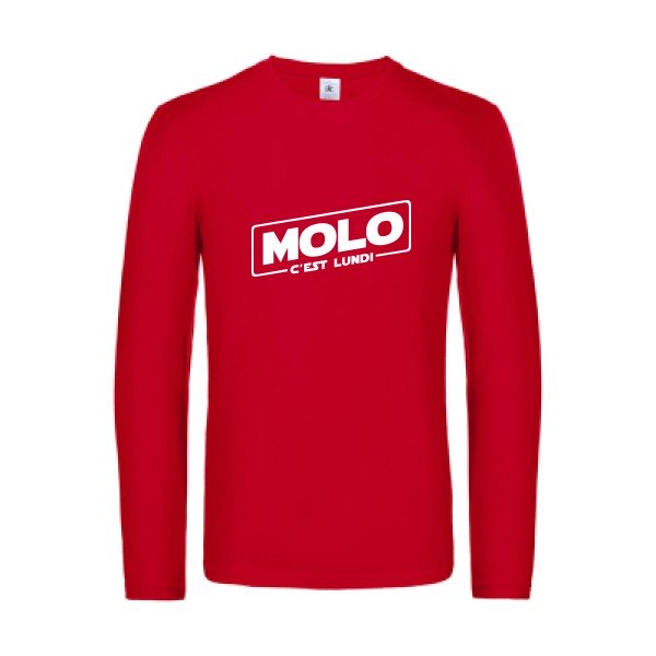 molo c est lundi - t shirt- manches- longues- original- humour- Red impression Face
