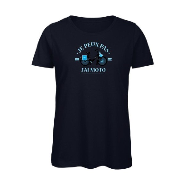 Je-peux-pas-j-ai-moto- - t-shirt original femme Navy