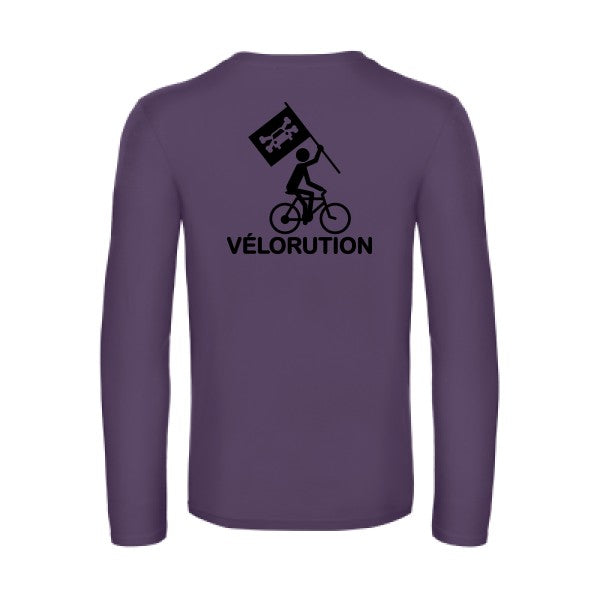 velorution - t shirt- manches- longues- original- humour- Urban Purple impression Dos