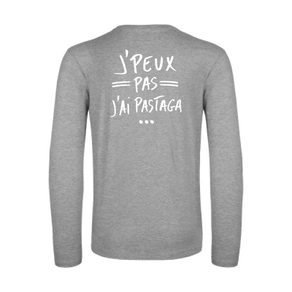 j peux pas j ai pastaga - t shirt- manches- longues- original- humour- Sport Grey impression Dos