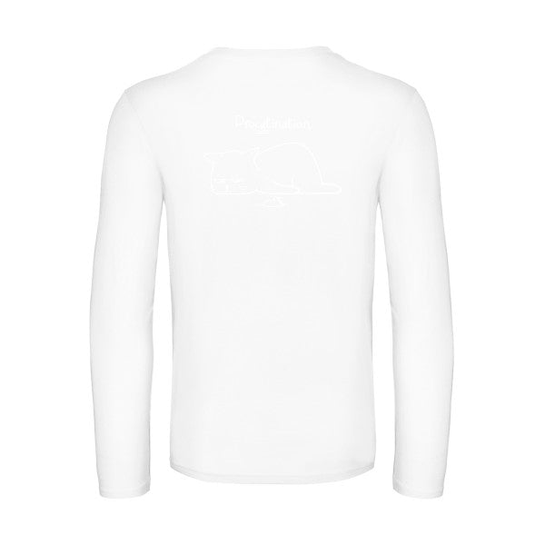 procatination - t shirt- manches- longues- original- humour- White impression Dos