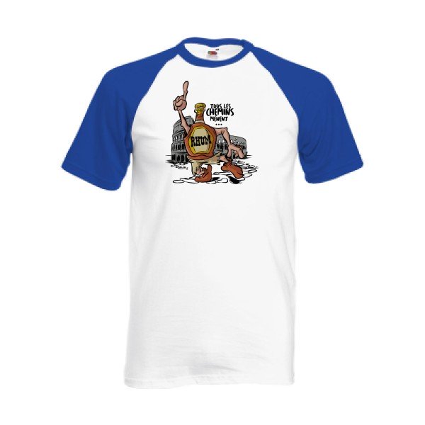 T-shirt fruit of the loom baseball  couleur White/Royal