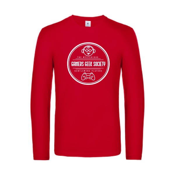 gamers social club - t shirt- manches- longues- original- humour- Red impression Face
