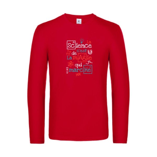 humour-et-science-t-shirt-manches-longues-original-humour -Red