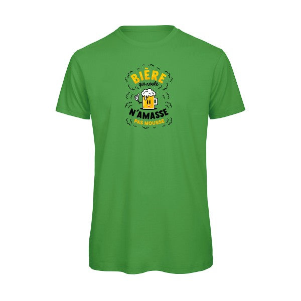 T-shirt humour original Biere Qui Roule T Shirt couleur Real Green