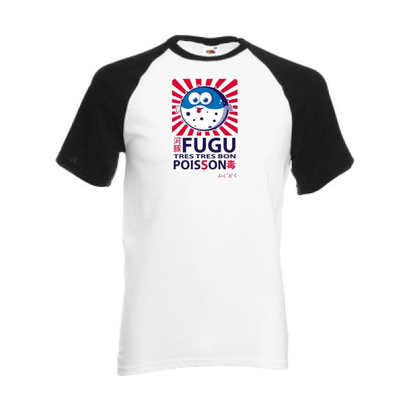 T-shirt fruit of the loom baseball  couleur White/Black