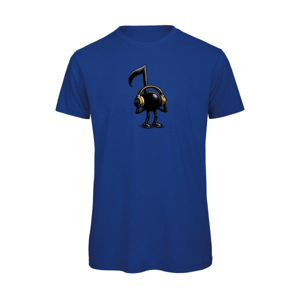 La-musique-dans-la-peau- T-shirt-musique  couleur Royal Blue Bio