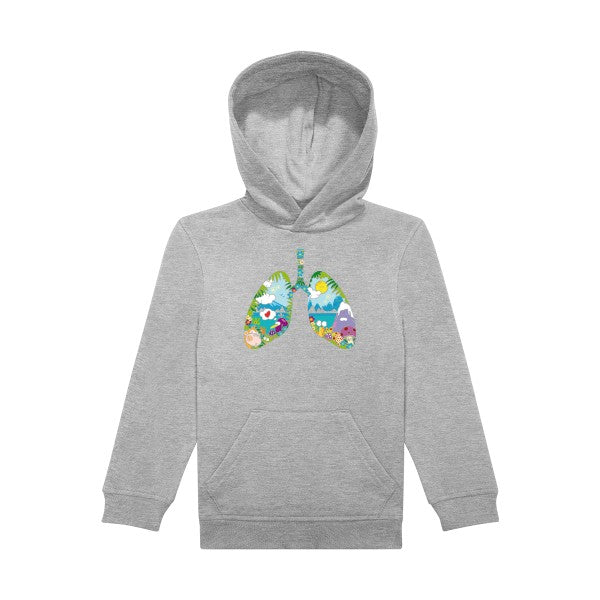 sweat capuche enfant Sports Grey happy-lungs