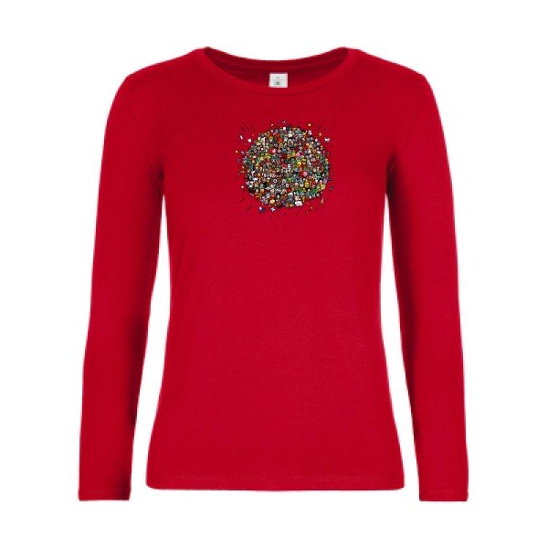 t-shirt lsl femme Planete-Pop-Culture-  Red flex 