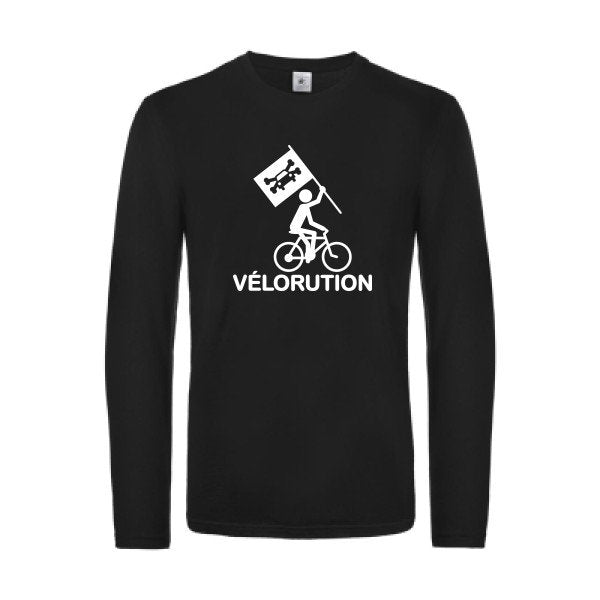 velorution - t shirt- manches- longues- original- humour- Black impression Face