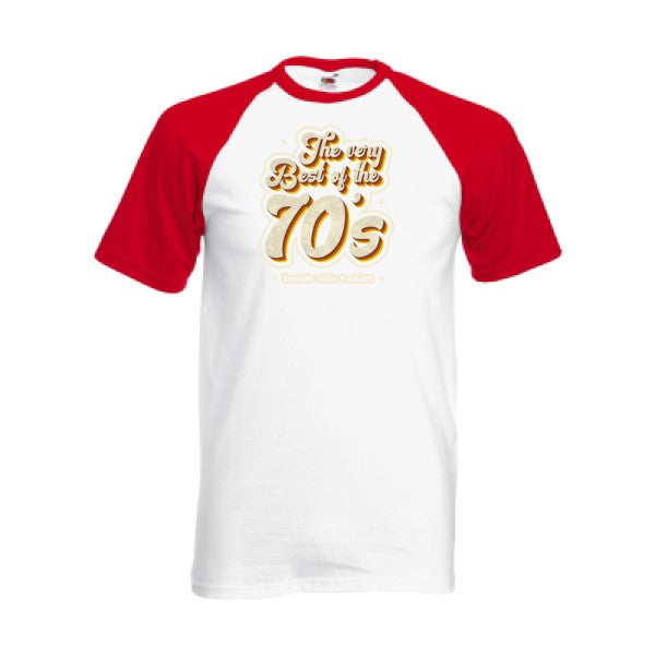T-shirt fruit of the loom baseball  couleur White/Red