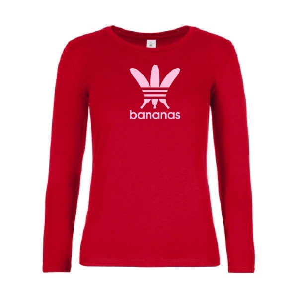 t-shirt lsl femme bananas Red flex Rose