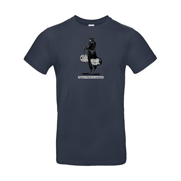 T-shirt humour original Partir En Cacahuete T Shirt couleur Navy