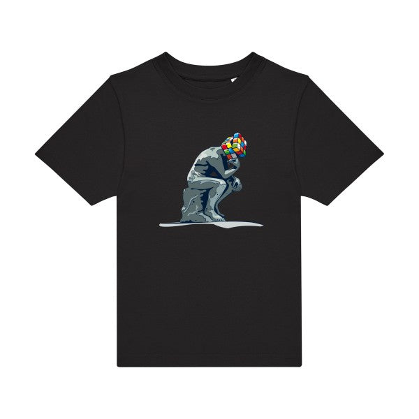 t-shirt humour enfant -Reflexion-en-cours...- couleur  Black