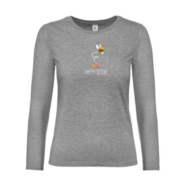 t-shirt lsl femme happy-  Sport Grey flex 