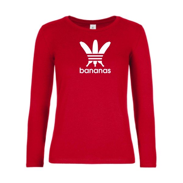 t-shirt lsl femme bananas Red flex blanc