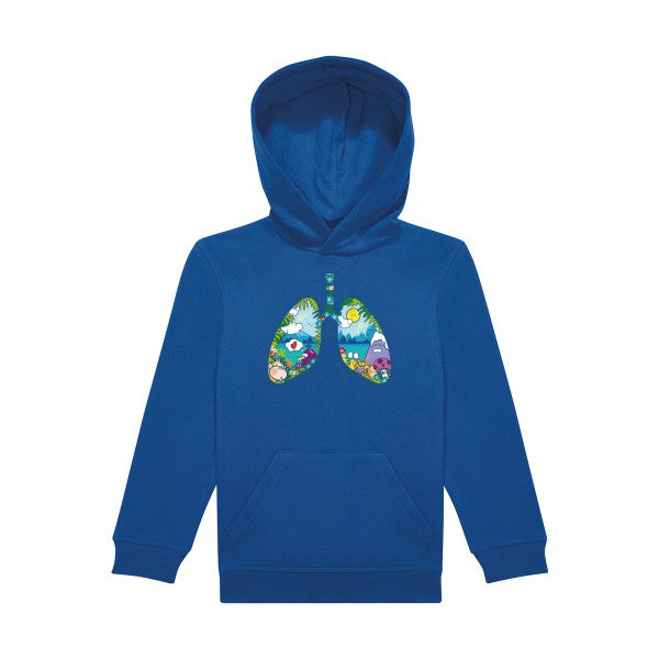sweat capuche enfant Bleu Royal happy-lungs