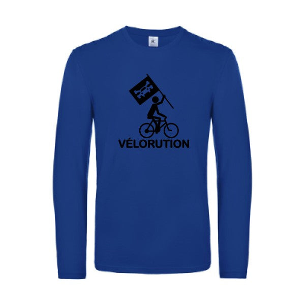 velorution - t shirt- manches- longues- original- humour- Royal Blue impression Face
