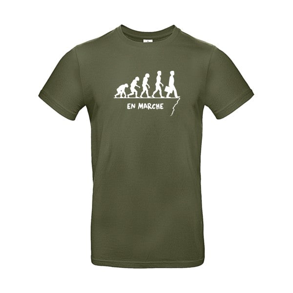 T-shirt humour original en marche T Shirt couleur Urban Khaki