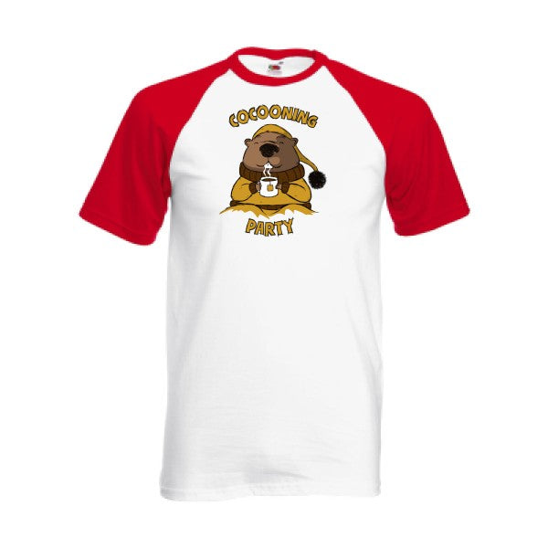 T-shirt fruit of the loom baseball  couleur White/Red