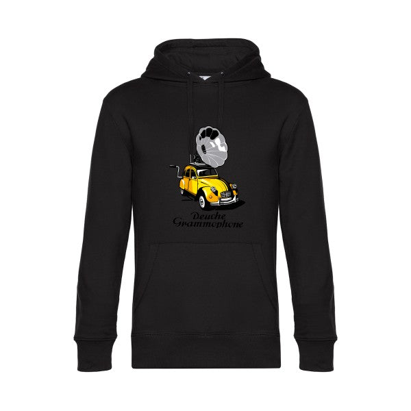 Deuche-Grammophone-3- Sweat à capuche original Black - RueDuTeeshirt